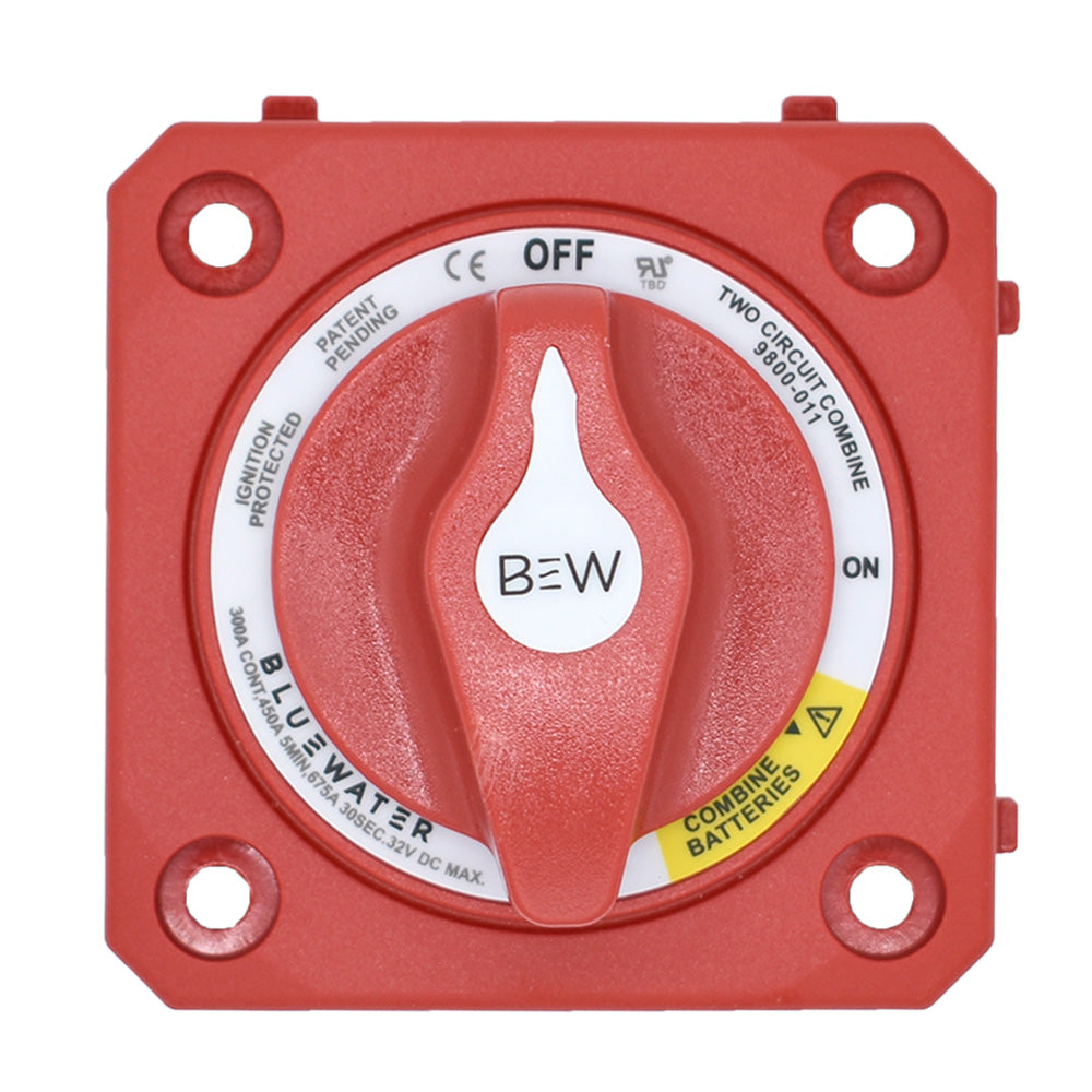 Bluewater Off/On Combine Battery Switch w/o Base - Panel Mount - Red [9800-011-10]