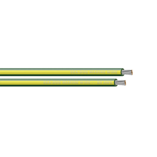 Sea-Dog 10 AWG Green/Yellow Stripe Primary Wire - 500' [8010147]