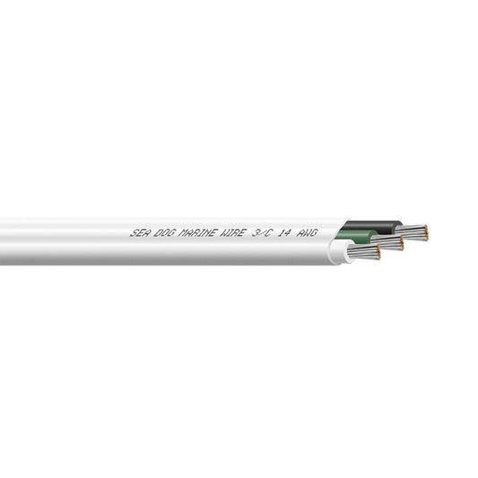 Sea-Dog 14/3 AWG Flat Triplex Wire - White/Green/Black - 250' [8014304]