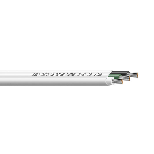 Sea-Dog 16/3 AWG Flat Triplex Wire - White/Green/Black - 1000' [8016309]