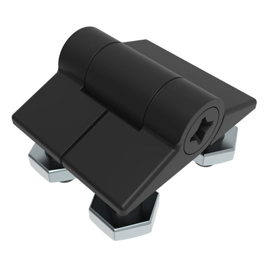 Southco Adjustable Torque Hinge, Symmetric Torque, Small Size, Acetal Copolymer, Natural, Black [E6-10-101-20]