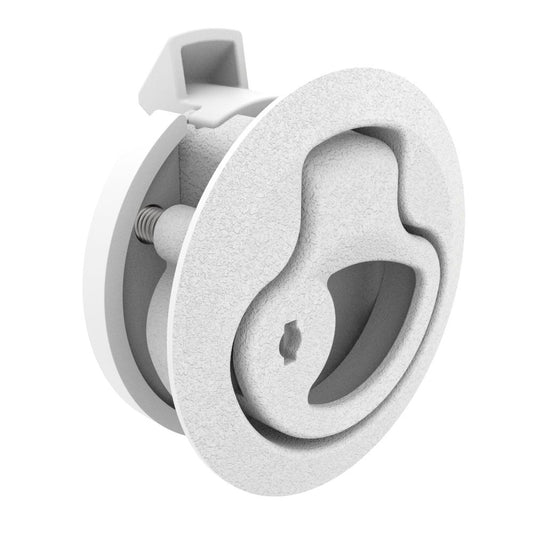 Southco Push-to-Close Latch, Medium Size, Key Locking, 17 - 22mm Grip, Plastic, Natural - White [M1-44-1]