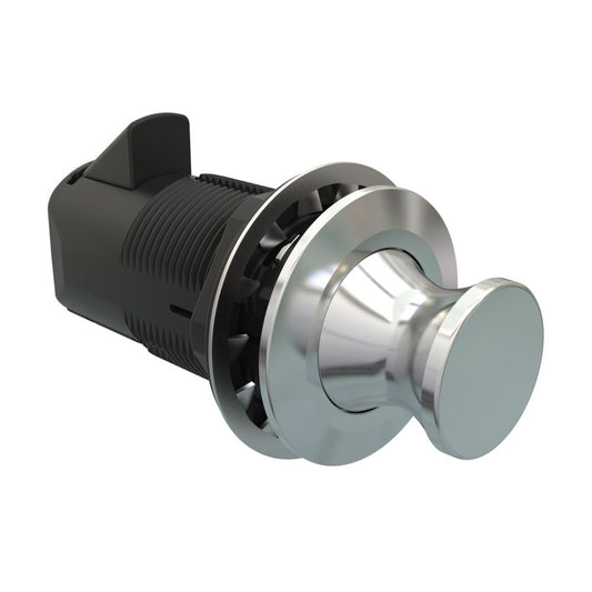 Southco Point Push-to-Close Latch, Round Housing, Chrome Housing, Chrome Knob [MP-05-312-11]