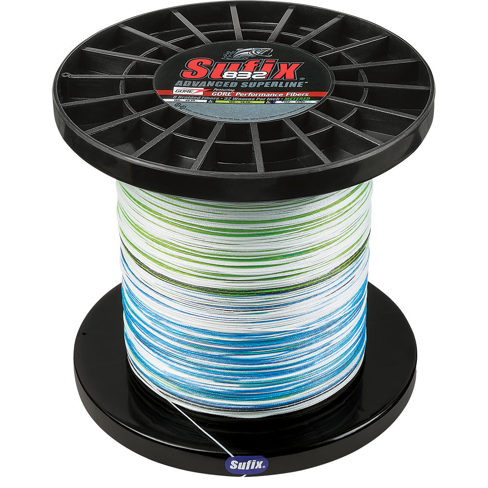 Sufix 832 Advanced Superline Bulk Metered 3000yds, 100lb, White - Neon Lime - Blue [660-4100GHLCC]