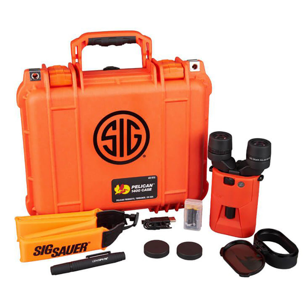 SIG SAUER ZULU6 HDX Stabilized Marine Binocular w/Polarized Flip Lens - 16x42mm - Orange [SOZ6WP16M]